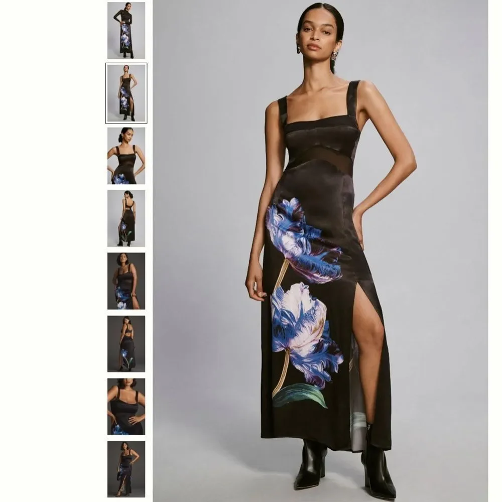 Anthropologie Sleeveless Floral Slim Maxi Dress - Picture 1 of 11